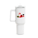 Nerdy Santa Tumbler | 40oz Stainless Steel | Festive Holiday Design | Keeps Drinks Hot or Cold