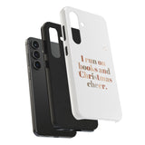 "I Love Books and Christmas Cheer" iPhone Case | Tough Dual-Layer Protection | Wireless Charging Compatible | Durable & Impact-Resistant | Holiday & Book Lover Theme