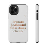 I Run on Books and Christmas Cheer | Custom Impact Resistant iPhone Case | Holiday Design | Durable and Slim Fit | Fits Multiple iPhone Models