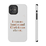 I Run on Books and Christmas Cheer | Custom Impact Resistant iPhone Case | Holiday Design | Durable and Slim Fit | Fits Multiple iPhone Models