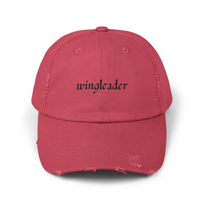 Wingleader Distressed Hat | Fourth Wing Book-Inspired Cap | Adjustable Cotton Twill Hat for Fantasy Book Lovers