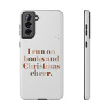 I Run on Books and Christmas Cheer | Custom Impact Resistant iPhone Case | Holiday Design | Durable and Slim Fit | Fits Multiple iPhone Models