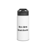 Hot Girls Read Books - Stainless Steel Water Bottle, Standard Lid - Bookish Loving