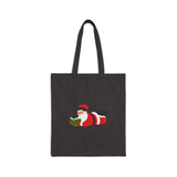 Nerdy Santa Reading Tote Bag | 100% Cotton Canvas | Durable Everyday Tote for Book Lovers | Available in Natural & Black