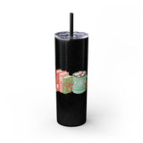 Books and Hot Cocoa Skinny Tumbler | 20oz | Double-Wall Insulation | Cozy Holiday Design