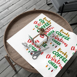 Books Coffee and Christmas Cheer Custom Gift Wrap Paper | Matte & Satin Finishes | Eco-Friendly GreenGuard Certified Inks