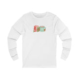 Books and Hot Cocoa Long Sleeve Tee | 100% Cotton | Cozy Winter Design | Unisex Fit