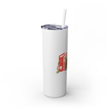 Books and Hot Cocoa Skinny Tumbler | 20oz | Double-Wall Insulation | Cozy Holiday Design