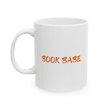 Book Babe Orange - White Mug - Bookish Loving