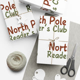 North Pole Reader's Club Wrapping Paper | Festive Book Lover Gift Wrap | Available in Matte & Satin Finishes | Eco-Friendly Printed Gift Wrap