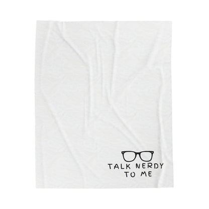 Talk Nerdy Velveteen Plush Blanket | Luxuriously Soft Throw | Ideal Gift for Nerdy Book Lovers | Cozy Companion for Reading | Available in Multiple Sizes