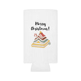 Merry Christmas with Bookish Christmas Tree | Insulated Can Coolers | Festive Drink Accessory