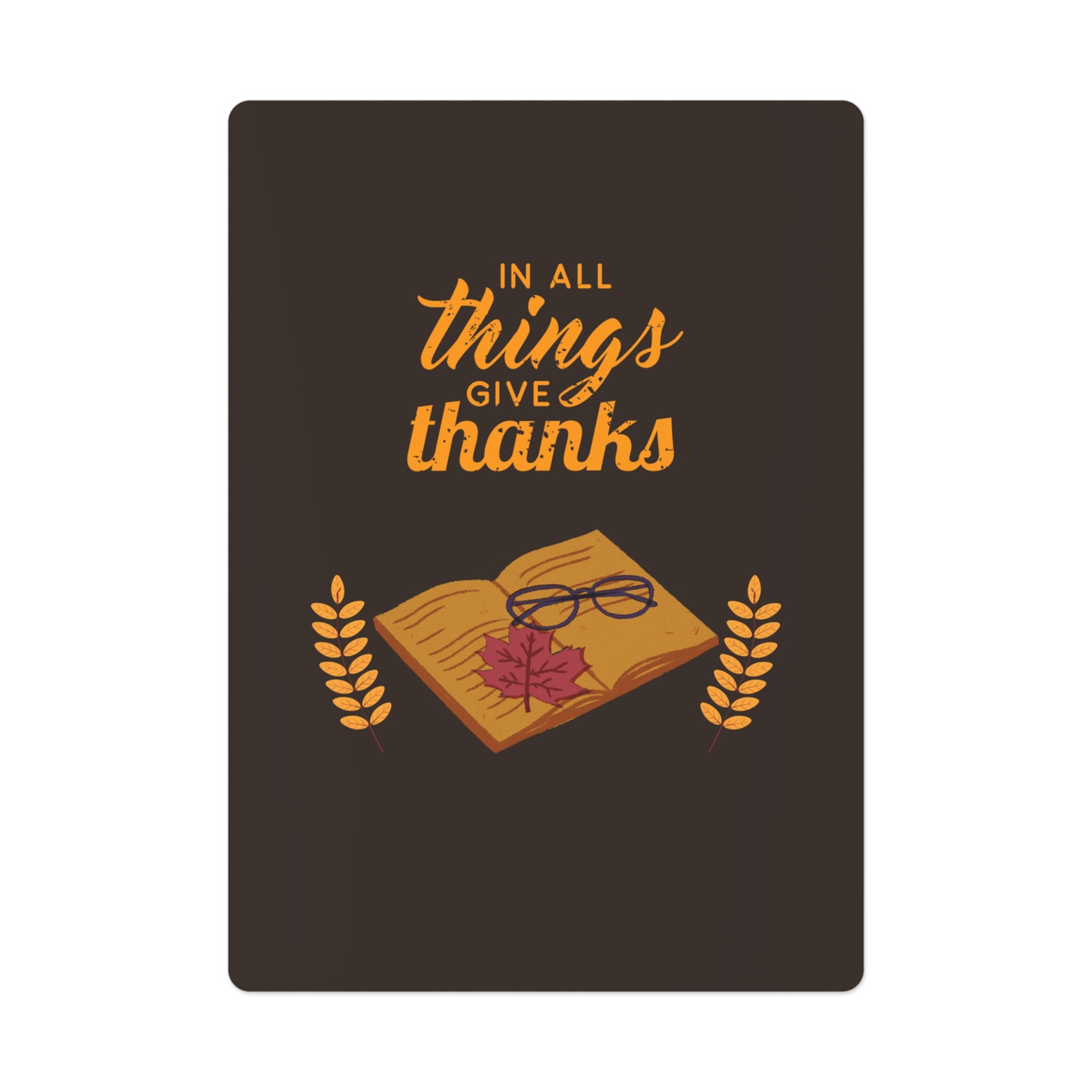 In All Things Give Thanks Playing Cards | Thanksgiving-Themed Deck | Perfect for Book Lovers | Ideal for Family Game Night or Holiday Gatherings