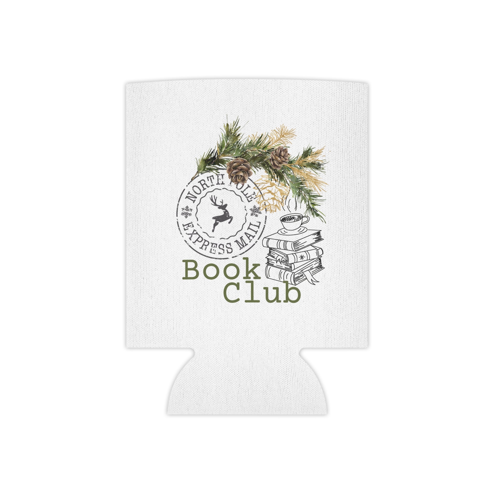 North Pole Book Club | Insulated Can Coolers | Festive Holiday Drink Accessory