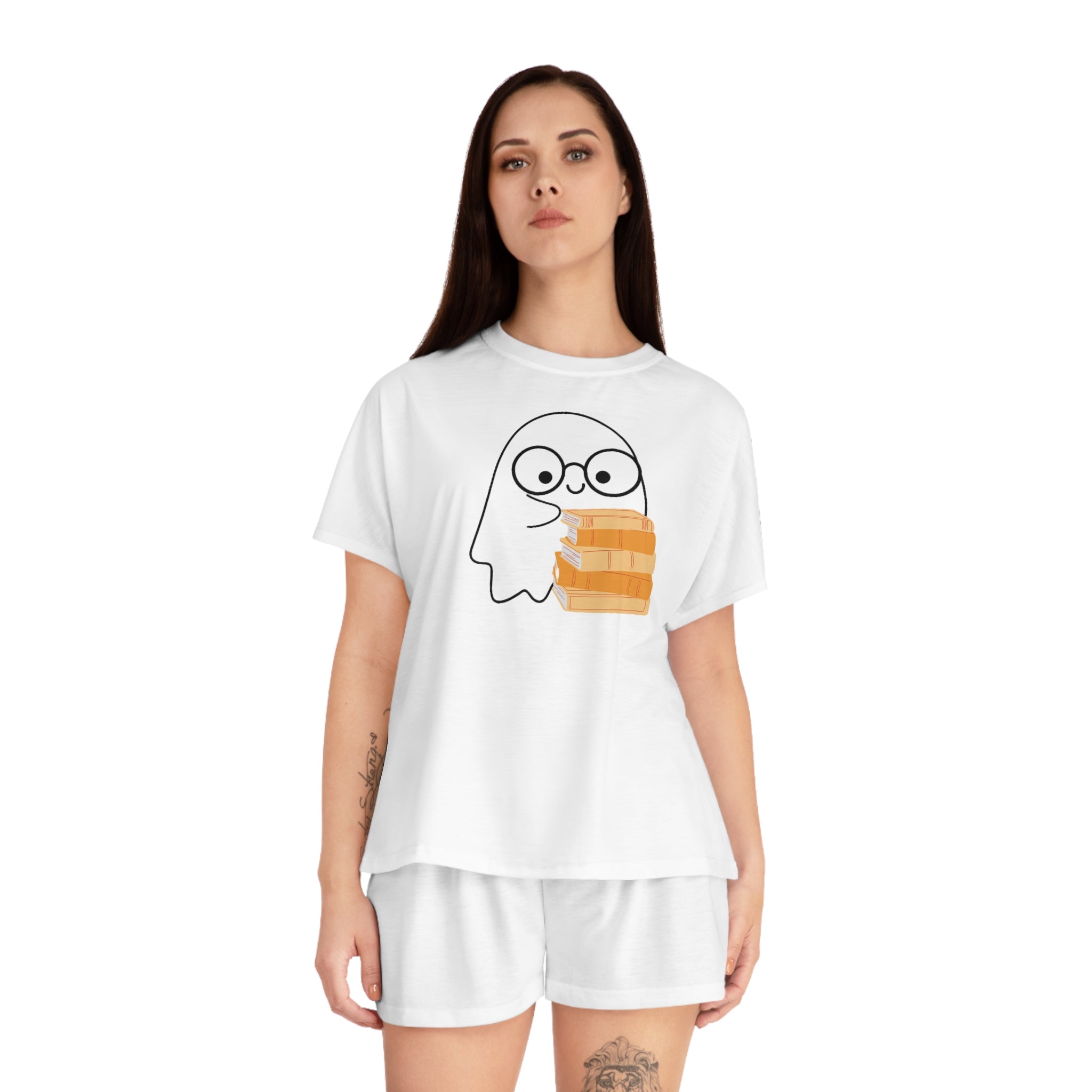 Nerd Ghost - Women's Short Pajama Set - Bookish Loving