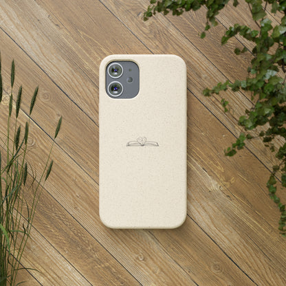 Open Book with Heart Biodegradable Phone Case | Eco-Friendly & Wireless Charging