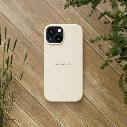 Open Book with Heart Biodegradable Phone Case | Eco-Friendly & Wireless Charging