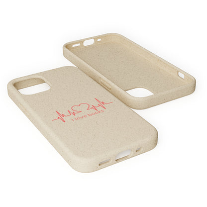 I Love Books Biodegradable Phone Case | Eco-Friendly & Wireless Charging Compatible