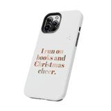 "I Love Books and Christmas Cheer" iPhone Case | Tough Dual-Layer Protection | Wireless Charging Compatible | Durable & Impact-Resistant | Holiday & Book Lover Theme