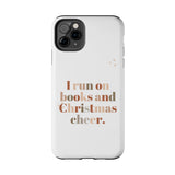 "I Love Books and Christmas Cheer" iPhone Case | Tough Dual-Layer Protection | Wireless Charging Compatible | Durable & Impact-Resistant | Holiday & Book Lover Theme