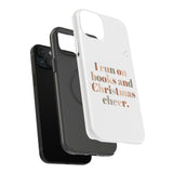 I Run on Books and Christmas Cheer | Custom Impact Resistant iPhone Case | Holiday Design | Durable and Slim Fit | Fits Multiple iPhone Models