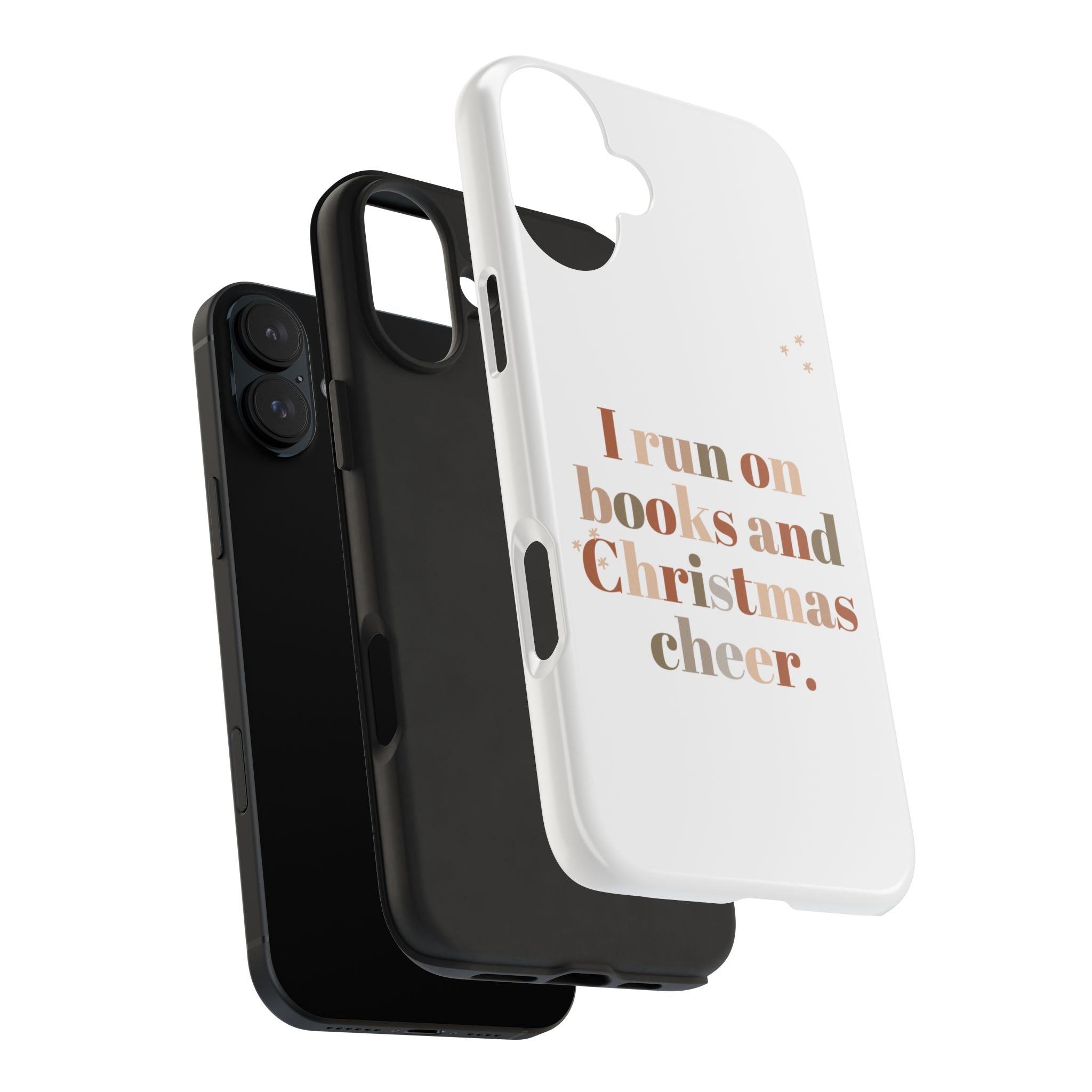 "I Love Books and Christmas Cheer" iPhone Case | Tough Dual-Layer Protection | Wireless Charging Compatible | Durable & Impact-Resistant | Holiday & Book Lover Theme