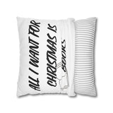 All I Want for Christmas is Books Pillowcase | Double-Sided Print | Festive Book Lover Design | 100% Polyester Cover