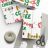 Books Coffee and Christmas Cheer Custom Gift Wrap Paper | Matte & Satin Finishes | Eco-Friendly GreenGuard Certified Inks