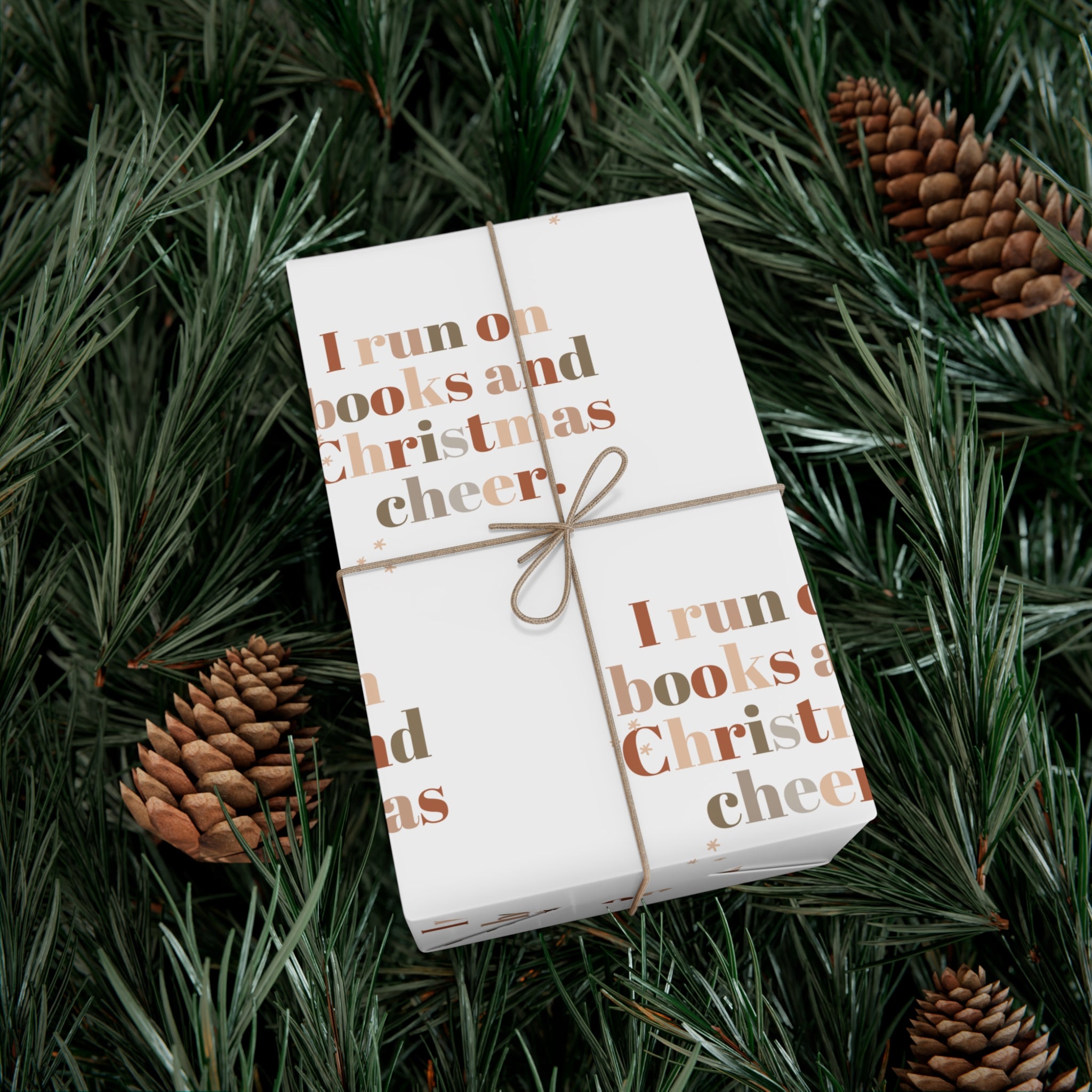 I Run on Books and Christmas Cheer Gift Wrapping Paper | Satin & Matte Finishes | Personalized Holiday Wrapping | Quality Paper | GreenGuard Certified Inks