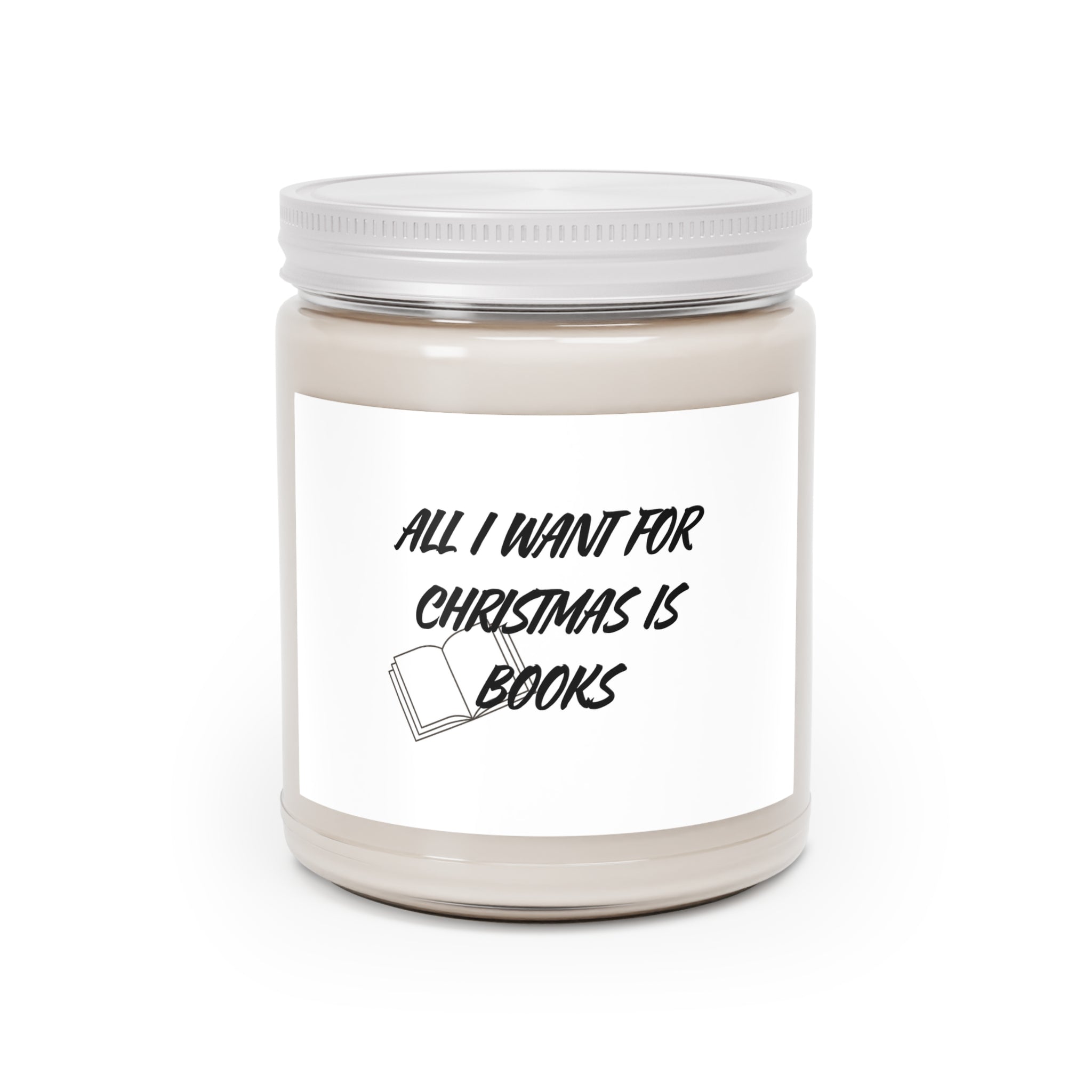 All I Want for Christmas is Books | 9oz Soy Wax Candle | Cozy Winter Scents | Clear Glass Jar | Perfect for Book Lovers