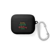 Books Coffee and Christmas Cheer AirPods Case Cover | Protective TPU with Carabiner | Fits AirPods & AirPods Pro