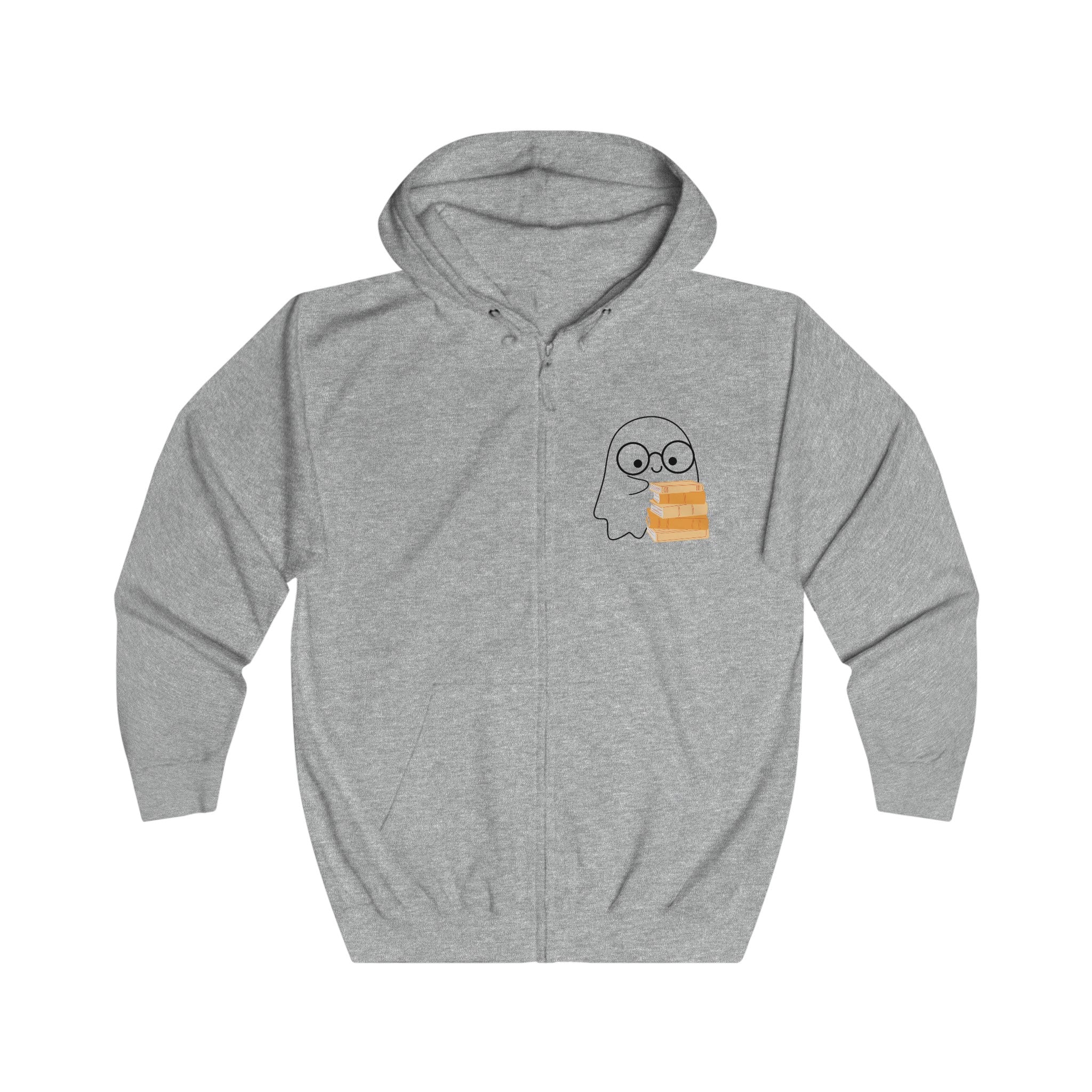 Nerd Ghost - Full Zip Hoodie - Bookish Loving