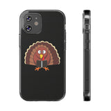 Turkey Reading a Book Clear Silicone Phone Case | Thanksgiving-Themed Design | Durable and Flexible | Perfect for Book Lovers | Compatible with iPhone Models