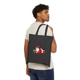 Nerdy Santa Reading Tote Bag | 100% Cotton Canvas | Durable Everyday Tote for Book Lovers | Available in Natural & Black