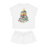 Bookish Christmas Tree | Women's Short Pajama Set | Cozy Comfort Meets Holiday Cheer