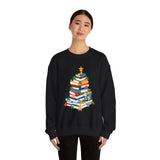 Bookish Christmas Tree Crewneck | Cozy Unisex Fit | Festive Holiday Design | Perfect for Book Lovers | Ethically Made