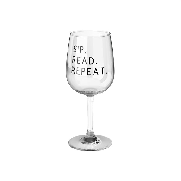 Sip Read Repeat - Stemmed Wine Glass - Bookish Loving