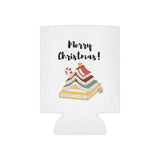 Merry Christmas with Bookish Christmas Tree | Insulated Can Coolers | Festive Drink Accessory