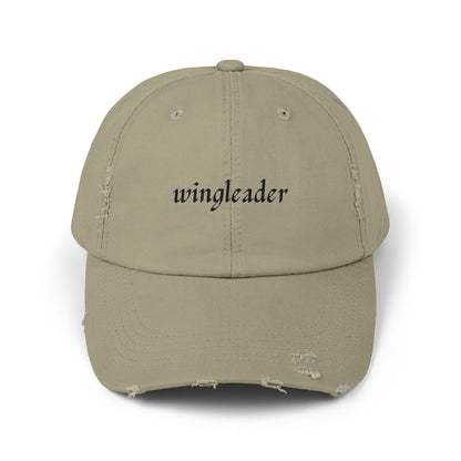 Wingleader Distressed Hat | Fourth Wing Book-Inspired Cap | Adjustable Cotton Twill Hat for Fantasy Book Lovers