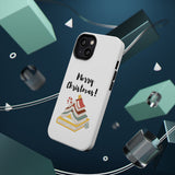 Merry Christmas Bookish Christmas Tree Phone Case | Dual-Layer Protection | Festive Literary Design | Fits iPhone 16 and More