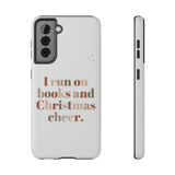 I Run on Books and Christmas Cheer | Custom Impact Resistant iPhone Case | Holiday Design | Durable and Slim Fit | Fits Multiple iPhone Models