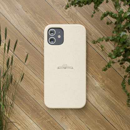 Open Book with Heart Biodegradable Phone Case | Eco-Friendly & Wireless Charging