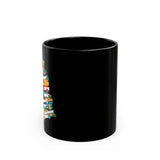 Bookish Christmas Tree Mug | Black Ceramic | Festive Design | 11oz & 15oz