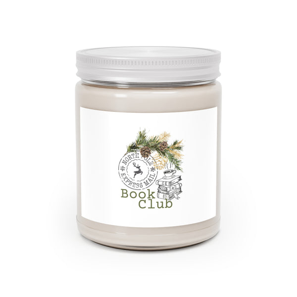 North Pole Book Club | 9oz Soy Wax Candle | Festive Scents | Literary-Inspired Decor | Clear Glass Jar