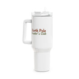 North Pole Reader's Club Tumbler | 40oz Stainless Steel | Festive Winter Design | Hot & Cold Insulation