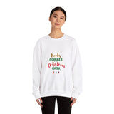 Books Coffee and Christmas Cheer Crewneck | Cozy Unisex Sweatshirt | Perfect for Book Lovers | Holiday Comfort