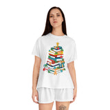 Bookish Christmas Tree | Women's Short Pajama Set | Cozy Comfort Meets Holiday Cheer