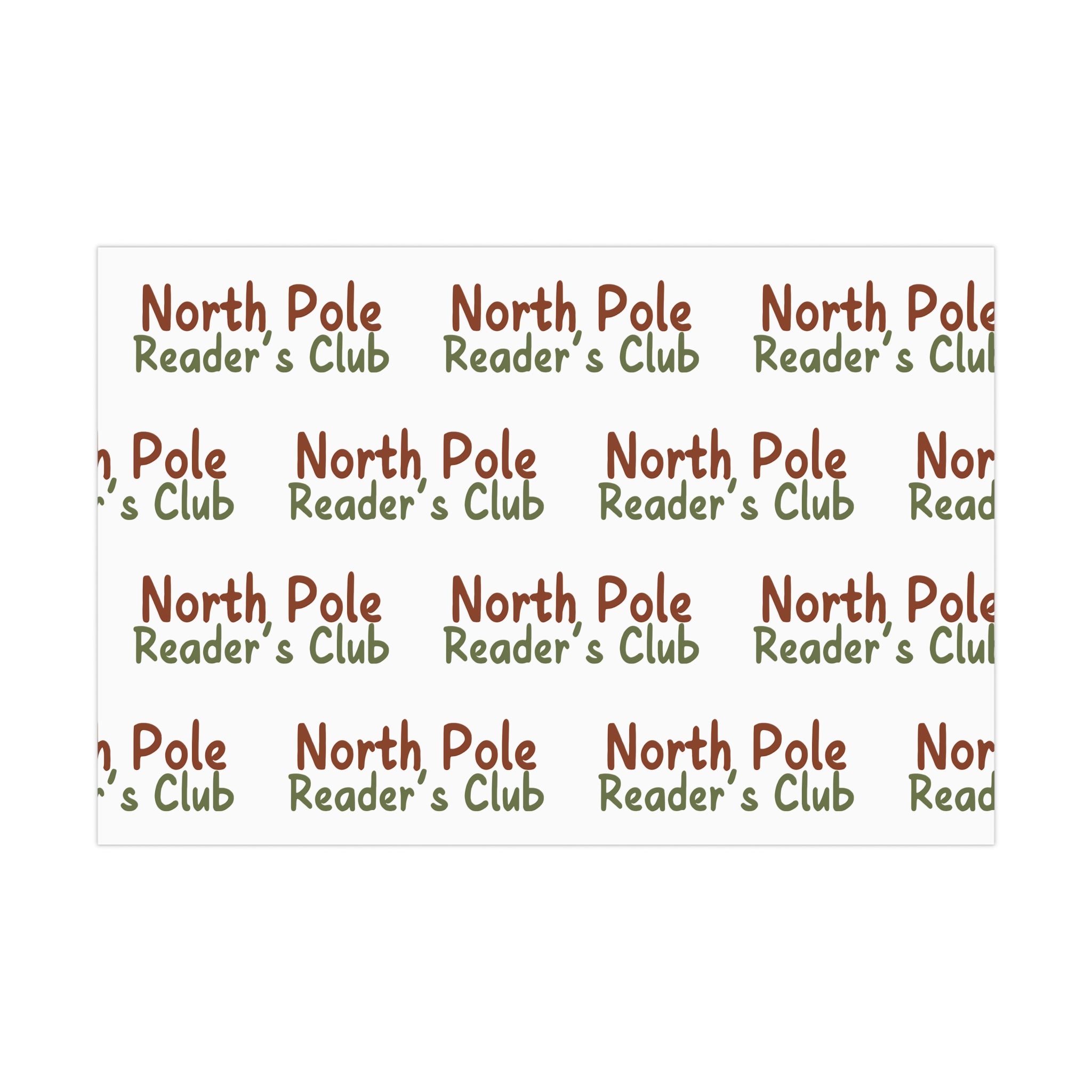 North Pole Reader's Club Wrapping Paper | Festive Book Lover Gift Wrap | Available in Matte & Satin Finishes | Eco-Friendly Printed Gift Wrap