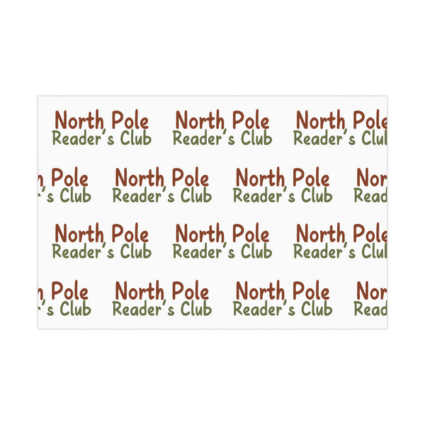 North Pole Reader's Club Wrapping Paper | Festive Book Lover Gift Wrap | Available in Matte & Satin Finishes | Eco-Friendly Printed Gift Wrap