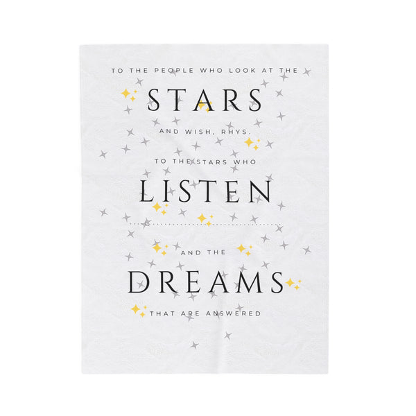 To The People Who Look at the Stars (A Court of Mist and Fury) - Velveteen Plush Blanket - Bookish Loving